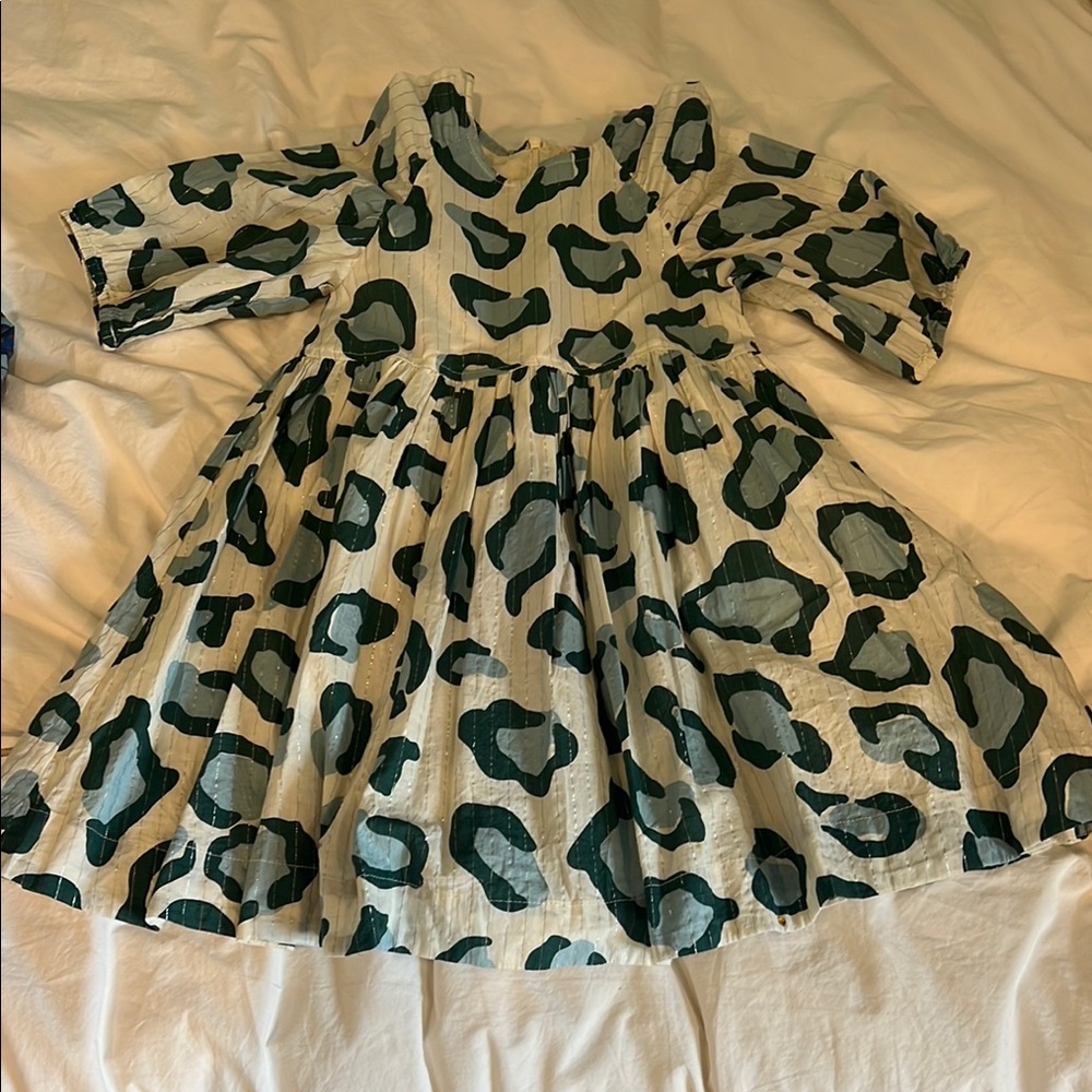 Pink Chicken Blue Leopard 6y Dress